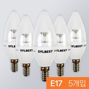 LED 베이직 촛대구 E17 5W 에디슨전구 인테리어용전구 카페조명, 5개, 전구색