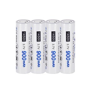 PALO 14500 리튬 이온 3.7V 충전식 배터리 AA 포함 900mAh, 4개