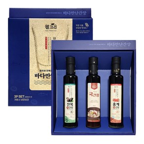 웰크리 바다만난 간장 3p세트(홍게 전복 국간장), 1세트, 250ml