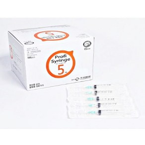 신창 일회용 주사기 5ml 100개입 택1 멸균 시린지, 23G