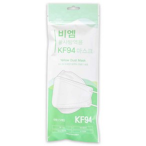 비엠황사방역용마스크KF94(대형), 5개입, 20개, 화이트