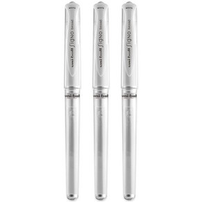 Uni-ball UM 153 Signo Boad Point Gel Pen - White - Pack of 3, 1개