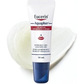 (캐나다 직송) EUCERIN AQUAPHOR 립밤 힐링 연고 극도로 건조하고 갈라진 입술 10ml Aquapho 립 리페어 논코메도제닉 무향, 1개