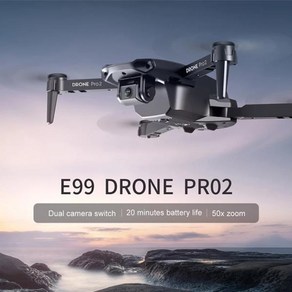 E99 프로 와이파이 FPV 드론 광각 HD 4K 1080P 카메라 높이 고정 RC 접이식 쿼드콥터 헬리콥터 원격 제어 비행기 신제품, 02 E88-4K1-GY-1B, 1개