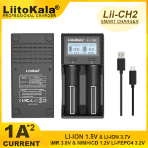 Liitokala Lii-CH4 스마트 18650 배터리 충전기 NiMH LiFePO4 리튬 이온 3.7V 1.2V 26650 14500 26700 AA A, 01 영국, 06 Lii-CH2 Chage