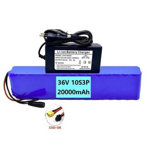 Daweikala 전기 자전거 스쿠터용 리튬 이온 배터리 팩 BMS 옵션 플러그 10S3P 36V 20000mAh 500W, 04 XT60 SM