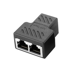 CAT5 / CAT6 Y형 RJ45 커플러 랜연장 1 대 2 어댑터 블랙, 1개, RJ45/8P8C