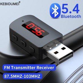 차량용블루투스리시버 USB 블루투스 5.4 FM 송신기 마이크 포함 핸즈프리 통화 자동차 키트 자동 LED 디스플레이 라디오용 오디오 음악 리시버, 01 M10 BT5.4, 01 CHINA