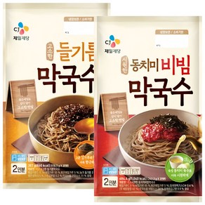 (냉장)[CJ제일제당]들기름막국수2인분 + 동치미 비빔막국수2인분, 1개, 484.4g