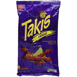 Bacel Takis Fuego Hot Chili Peppe & Lime Toti Bacel Takis 푸에고 핫 칠리 페퍼 & 라임 토르티야 칩 9.9온스 백(2, 2개