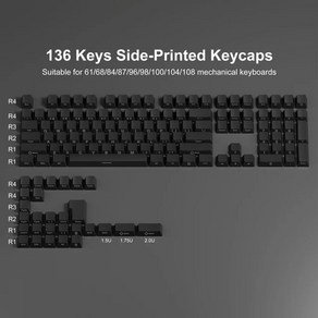 세라믹키캡 Gateron Cherry MX 게이머 기계식 키보드용 핑크 탑 프린트 백라이트 PBT 키캡 더블 샷 샤인 스루 132 키