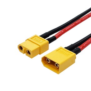 XT-60 커넥터 실리콘 케이블 (14AWG) 10cm 암 수, XT-60 케이블 숫, 1개