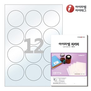 PL634 원형 60(mm) 투명라벨지키미(보호용 필름) 12칸 A4라벨지, 50매