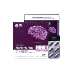 코오롱제약 기억력 인지력 N 포스파징코 포스파티딜세린 1000mg x 60캡슐 은행잎 추출물 뇌건강 인지력개선 두뇌건강, 1개, 60정