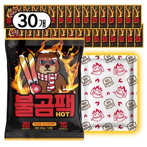 [국내생산] 불곰팩 특대형 포켓용 핫팩 160g, 30개