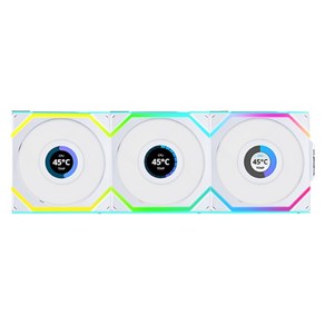 [LIAN-LI] UNI FAN SL Wieless LCD 120 [케이스쿨러] [3PACK] [화이트], 1세트, 화이트