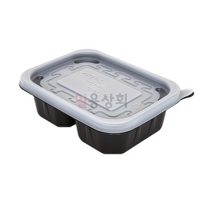 [ILYONG] 사각 죽용기 JH 1310 소 3칸 300ml 50세트 검정