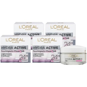 로레알 하이드라 액티브 3 페이스 보습 수분 크림 50ml 4개 L'Oeal Hyda Active 3