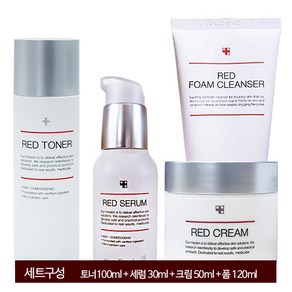 메디큐브 레드라인 4종세트(토너100ml세럼30ml크림50ml폼클120ml)