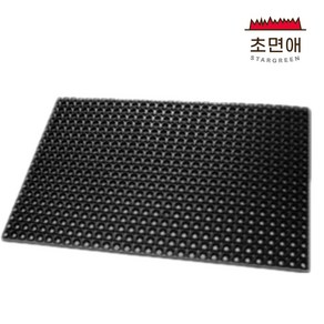 초면애 원형고무매트 업소용 산업용 식당 주방 미끄럼방지 60x90cm 블랙