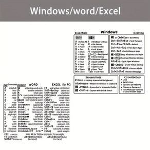 RDkoea 맥 윈도우 단축키 키보드 투명 스티커 1P MAC OS / MacBook Ai Po(M1+Intel) + Wod Excel과 호환, 1장, window+excel/wod 2p set