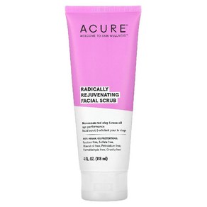 ACURE 아큐어 래디컬리 리쥬브네이팅 머드 브라이트닝 클렌징 페이셜 스크럽 118ml, 1개