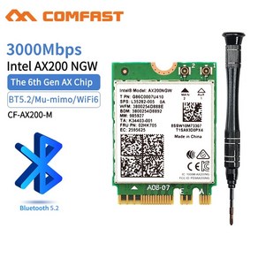 AX210NGW WiFi 카드 WiFi6E 2 4G 5G 6GHz 미니 무선 모듈 AX200 MT7921K 네트워크 어댑터 Bluetooth 5 2 노트북 M 2 NGFF, 1개