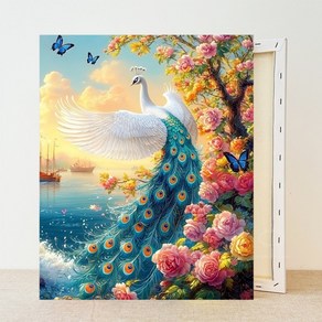 보석십자수 캔버스형 DIY 액자형 40x50cm 행운 거실 풍수 인테리어 그림 3D 대형 다이아몬드페인팅 그림