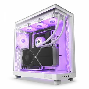 [NZXT] H6 Flow RGB [미들타워] [매트 화이트], NZXT H6 Flow RGB 화이트