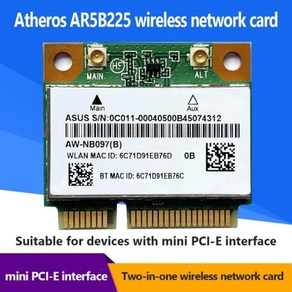 부품 트라이 밴드 무선 네트워크 와이파이 카드 인텔 AX210NGW 2.4G 5G 6Ghz 802.11ax 블루투스 5.2 Win 10/11 6E AX210 M.2 NGFF 537, [04]  AR5B225, 04 AR5B225, 1개