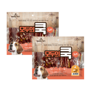 모두의 쿡 오리 혼합팩 강아지 간식 대용량, 400g, 2개