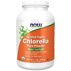 NOW Supplements Oganic Chloella Powde with natually occuing Chloophyll Beta-Caotene mixe, 1파운드(1팩), 1개, 454g