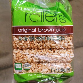 CRUNCHY RICE ROLLERS 크런치 라이스 롤러스 유기농 현미 강정 100g 4개입, 1개