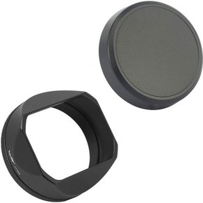 Haoge Square Metal Lens Hood for Fuji X100VI 후지필름 파인픽스 X100V X100F X100S X100T X70 카메라 액세서리 실버 캡과