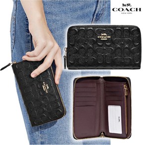 코치 미디움 ID 지퍼 시그니처 레더 중지갑 CC942 Medium Id Zip Wallet