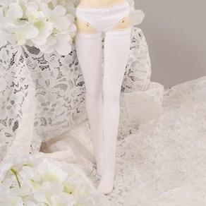 돌모아 구체관절인형의상 56cm 60cm SD 하양 니하이 반스타킹 SD - Spandex Stockings (White), 화이트, 1개