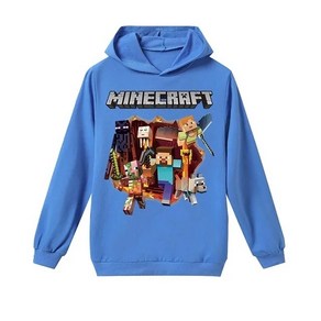 Minecraft 마인크래프트 봄가을겨울 어린이 후드티셔츠 모자티