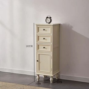 좁은 서랍장 캐비닛 얇은 슬림장 틈새, B형 아이보리 서랍3 문1 35x32x102