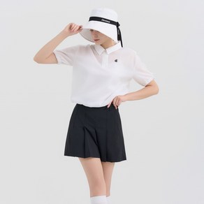 [클리브랜드 골프] 스트레치 숏기장 변형카라넥 여성 반팔 우븐탑_CGWWT42614