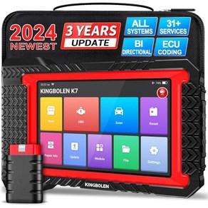 킹볼렌 K7 OBD2 스캐너 블루투스 3년 무료 업데이트 ECU 코딩이 2024 양방향 스캔 도구 31 재설정 FCA 자동 크랭크샤프트 재학습 액티브 테스트 모든 시스템용 자동차, K7--7.0IN, 1개