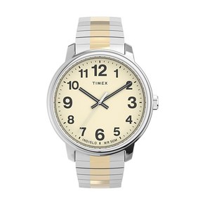 Timex 남성용 이지 리더 시계 브라운 실버톤 크림 43mm