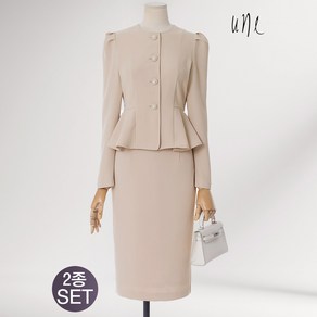 윈(une)[SET]엘레강스페플럼자켓+스커트SET