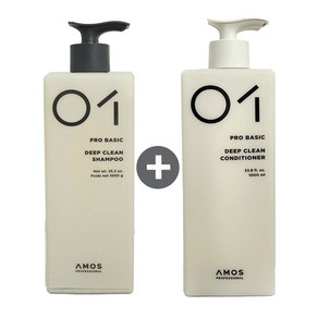 [리뉴얼] 아모스 딥클린 샴푸 1000ml +딥클린 컨디셔너 1000ml 1set, 1L, 1개