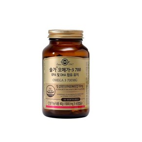 60캡슐/60일) 솔가 오메가-3 700mg, 60정, 1개