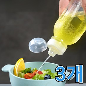 루엔샵 뒤집어도 흘림 걱정 없는 소스통 오일 시럽 용기, 3개, 500ml