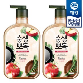 순샘 뽀독 주방세제 애플향, 2개, 750ml