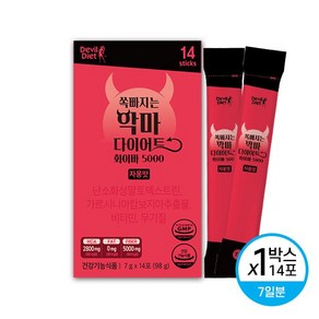 쏙빠지는 악마다이어트 화이바 1박스 자몽맛, 98g, 14개