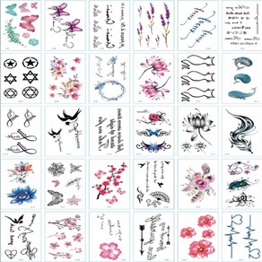 리리론스 티안나는 여성 프린팅 문신 타투스티커 E타입 30종 1세트