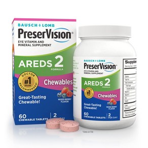 PeseVision AREDS 2 Eye Vitamin & Mineal Supplem PeseVision AREDS 2 눈 비타민 및 미네랄 보충제 루테인 비타민 C, 1개, 60정