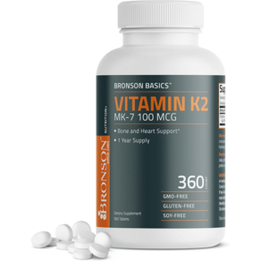 비타민 K2 MK-7 100mcg 고함량 360정 360일 초대용량 메나퀴논 Vitamin, 120 카운트(1팩), 1개